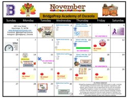 NOVEMBER ACTIVITY CALENDAR